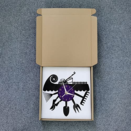 Horloge murale vinyle silencieuse outils de la ferme LED 30cm - 7