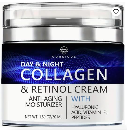 Crema hidratante de colágeno de noche y día, crema con colágeno, retinol, ácido hialurónico y vitamina E, hidratante para el cuidado de la piel para