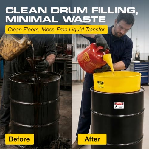 Image of Eagle Drum Funnel /Cover Bundle for 30, 55 Gallon Drum, Yellow