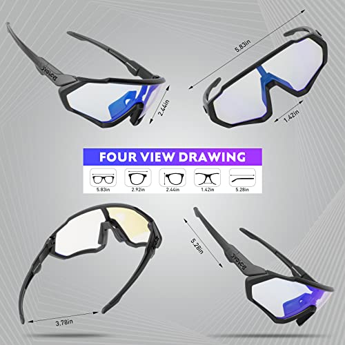 Kapvoe Photochromic Cycling Glasses Men Women Mountain Bike Sunglasses Clear Mtb Bicycle Riding #TOP7