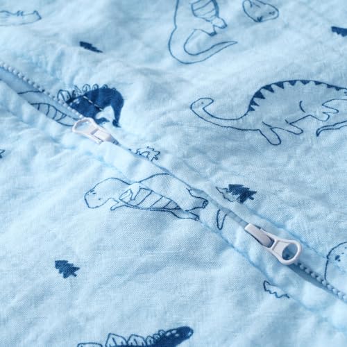 Image of david's kids Muslin Cotton Baby Sleep Sack 0-6 Months, 2 Pack 100% Cotton Sleeping Bag for Summer, TOG 0.5 Baby Wearable Blankets with 2-Way Zipper, Soft Sleep Sacks for Newborn Infant, Dinosaur