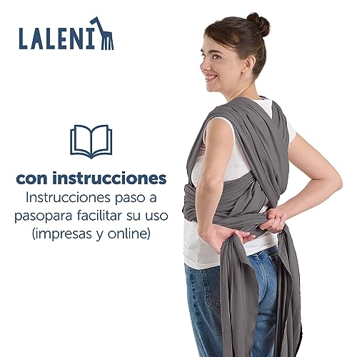 Miniatura 7 de Laleni Portabebés Recién Nacidos Hasta 15 Kg De Algodón Suave Portabebés Recién Nacidos Desde El Nacimiento Fular Portabebés Con Certificado Oeko-Tex, Con 5,10 M De Longitud, Color Gris