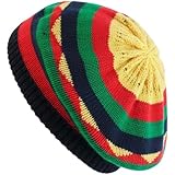 Bemvp Jamaikanische Rasta-baskenmütze, Bunte Beanie-mütze, Modische Hip-hop-haarbedeckung Für Freizeitkleidung, Partykostüme Und Besondere Anlässe