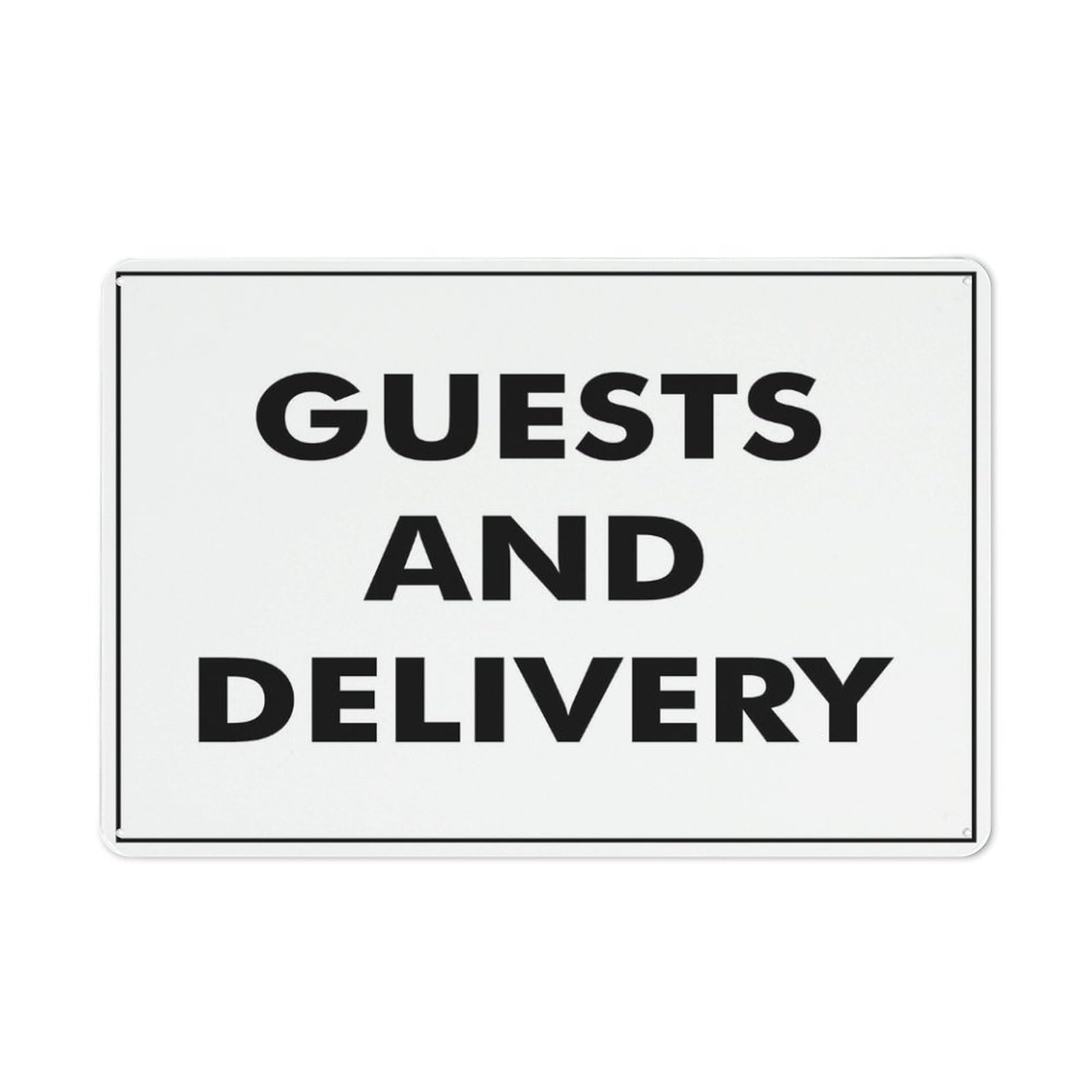 Guests And Delivery [Area] Sign for House & Yard, 8x12 Inch Premium Aluminum, Sun-Proof, Rust-Free