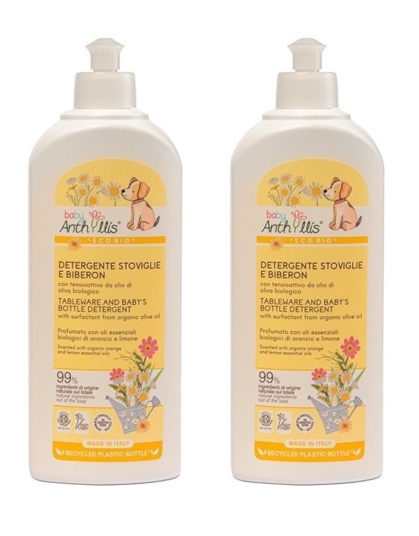 2 x Baby Anthyllis Organic Bottle & Teat Detergent Vegan 500ml