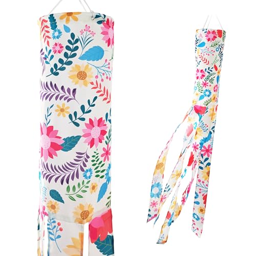 Madrona Brands Flower Blossoms Spring Windsock for Outside 48 Inch | Durable Outdoor Decorative Hanging Wind Sock Flag | Yard, Garden, Patio