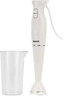 Hand Blender 200W, 2 Speed, Stainless Steel Blade, GHB6143 | Low Noise DC Motor | Detachable Stick | Ideal for Making Smoothies, Milk Shakes, Baby Food | Anti-Splash Blade Guard