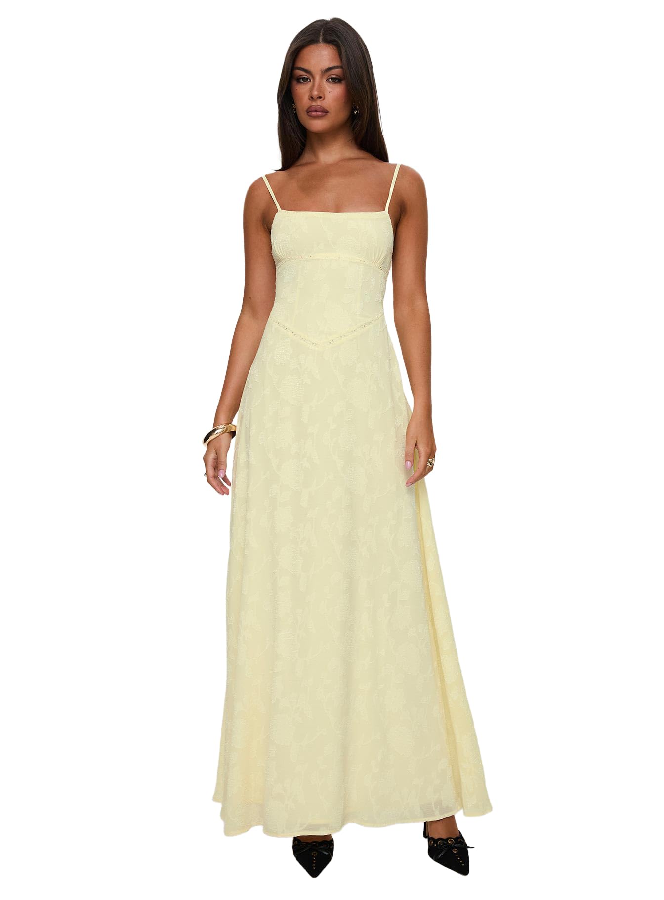 south of france maxi dress yellow Princess Polly Women's Yellow, Yellow, 2 Clothing, Shoes & Accessories soft pleats at hem What Color is This Primavera Couture Ombre Sequin Homecoming Dress with Lace-up Back Length:59