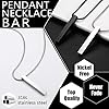 JeweBella 2PCS Mens Necklaces Stainless Steel Bar Pendant Necklace Cuboid Silver/Black Bar Pendant with Snake Chain 61CM Couples Necklace Set for Men Women Jewellery Gift #4