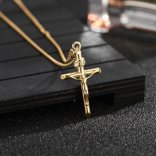 Collier croix LZD en or 14 carats, exprimez votre style avec force