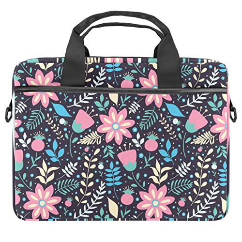 Housse ordinateur 13-14.5 pouces antichoc fleurie avec rangement