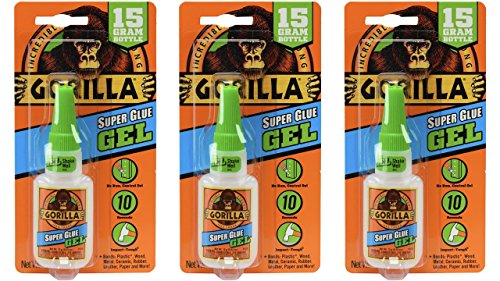 Gorilla Super Glue Gel, 15 Gram, Clear, (Pack of 3)