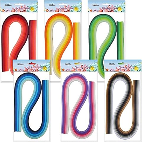 JUYA Paper Quilling Set 54cm Length Up to 42 Shade Colors 6 Packs(42 Colors, Width 5mm) Cover