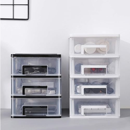 Miniatura 8 de Gatuida Organizador de cajones transparentes para maquillaje y cosméticos, mini caja de almacenamiento de plástico para escritorio, color negro para