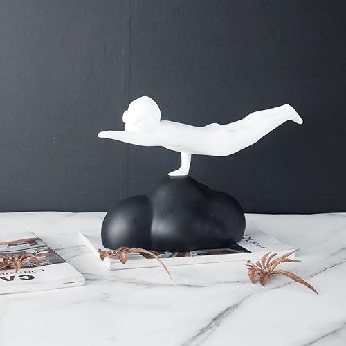 Miniatura 4 de Escultura creativa de figura voladora de estilo moderno, escultura abstracta minimalista moderna para oficina, estudio, sala de estar, porche,