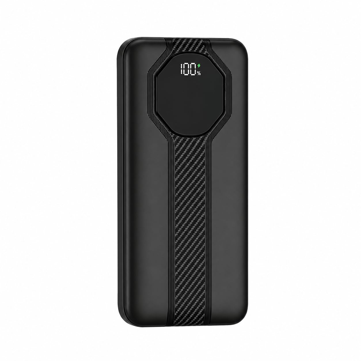 Batterie externe portable 20 000 mAh, câbles intégrés, affichage numérique LED, charge rapide, noir, 14,7 x 6,9 x 2 cm
