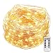 B-right LED String Lights, 33ft 100 LEDs 8 Modes Copper Wire Lights Waterproof Festival Decorative Starry Fairy String Lights Battery Operated with Remote Control for Indoor Garden Patio Warm White