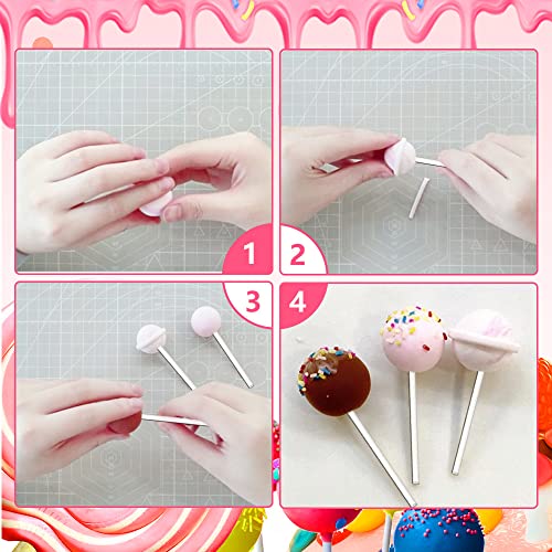 DOUSELLA 120 Stück Lolli Stiele Sticks Acryl Cake Pop Stiele Acryl Lutscher Sticks Transparent Lollipop Sticks Wiederverwendbare Bonbon Sticks Lutscher Acrylstäbchen für Kekse Cupcake Süßigkeiten