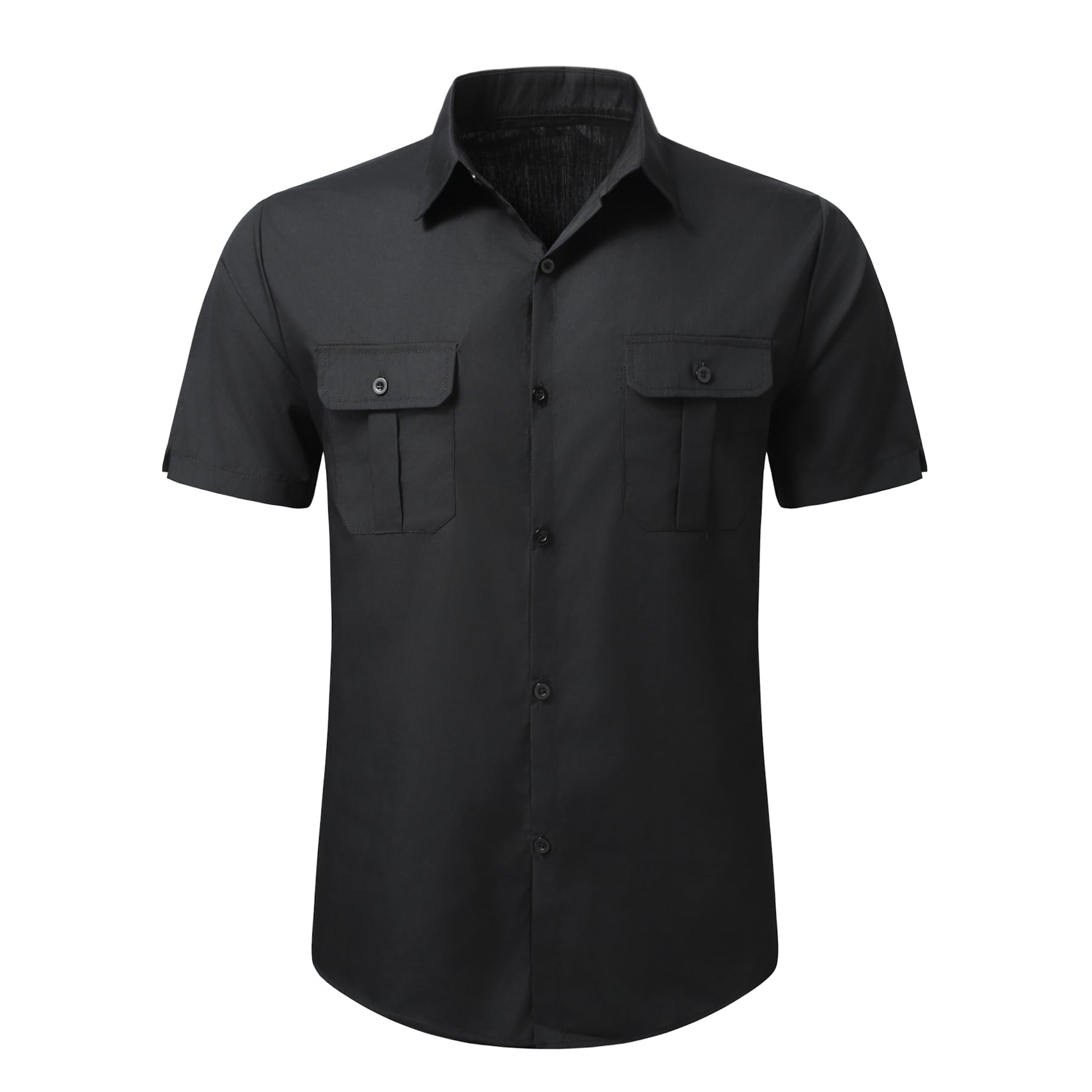 YOUTHUP Herren Freizeithemd Kurzarm mit Brusttasche | Leichtes Kurzarm Herren T-Shirt, Atmungsaktives, Slim Fit Poloshirt für Sommer Reisen Freizeit und leichte Outdoor Aktivitäte