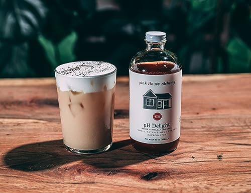 Image of Pink House Alchemy PH Delight Simple Syrup, 16 oz, Handcrafted, All-Natural | Artisan Signature Cocktail & Coffee Mixer, Small-Batch