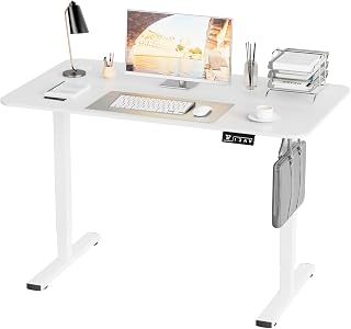 Furniwell Electric Height Adjustable Standing Desk Large Sit Stand up Desk Home Office Computer Desk 40 x 24 Inches Lift T Price In India