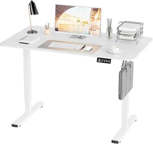 Furniwell Electric Height Adjustable Standing Desk Large Sit Stand up Desk Home Office Computer Desk 40 x 24 Inches Lift T...