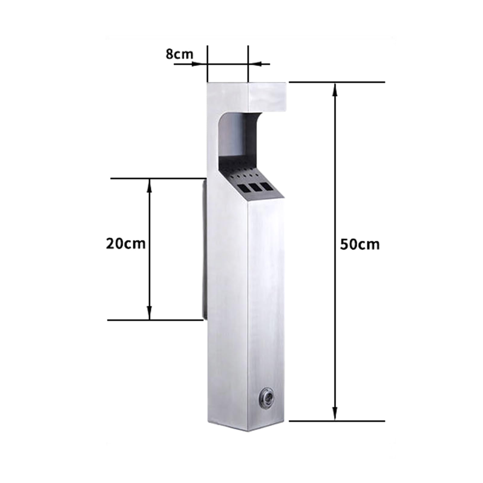 Cenicero de acero inoxidable con cerradura para colgar en la pared, para bares, oficinas, restaurantes, bares
