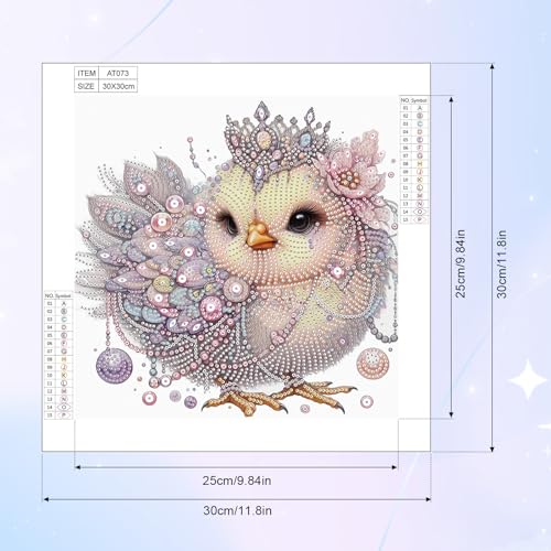 Image of AiYuanzsh Honored Chicken Diamond Art Kits for Adults, 5D Special Shape Diamond Art Kits for Beginners, Crystal Rhinestones Diamond Painting for Home Wall Decoration Gift 12x12inch