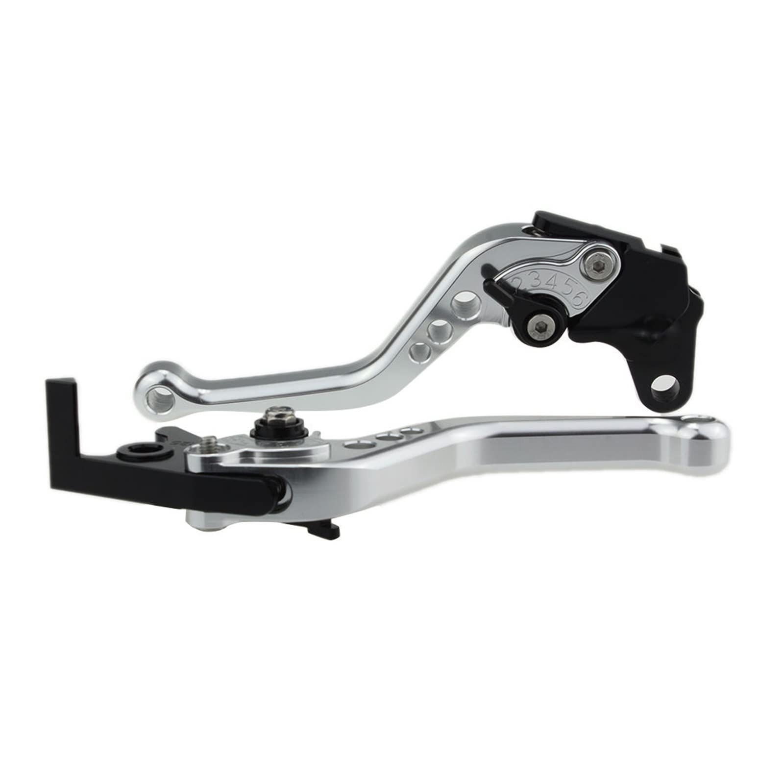 Gjihkwgz Short Silver Motorcycle Brake Clutch Lever For Suzuki For Hayabusa For Gsxr1300 For Gsx1300r 1999-2007 Motorcycle Clutch Brake Lever Aluminum Adjustable Handle Clutch Brake Lever(Short Silver)