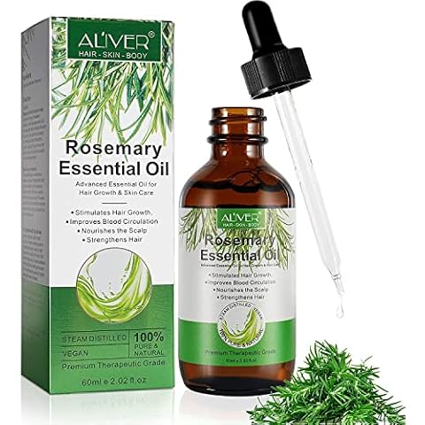Rosemary Hair Growth Oil, Rosemary Essential Oil, Rosemary Oil for Hair Growth & Skin Care, Stimulates Hair Growth, Strengthens Hair, Nourishes Scalp, Rid of Itchy and Dry Scalp, for Men Women, 60 mL Cover