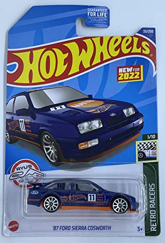 Hot Wheels Ford Sierra Cosworth 1:64 Azul miniatura 1