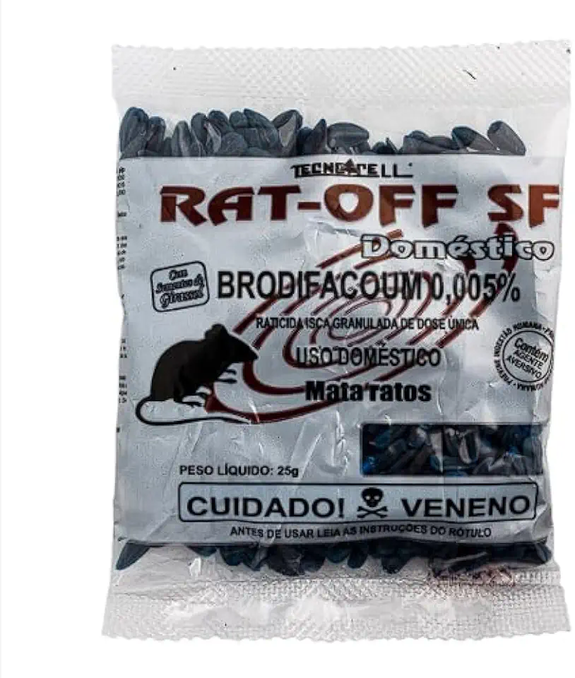 Veneno para Ratos - Raticida RatOFF 25g - 5 sachês