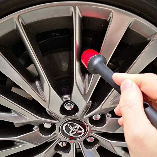 IPELY 5 Pack Detailing Brushes for Cleaning Engines, Wheels, Interior, Dashboard, Leather, Trim, Air Vents, Emblems with Towel - Thumbnail 3