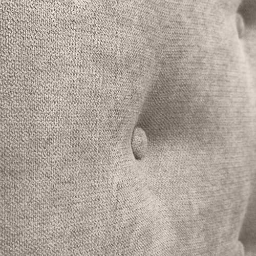 DHOME Cabecero de Polipiel o Tela ACUALINE con 3 Hileras Intercaladas de Botones Cabezal Tapizado Cama Lujo (Tela Beige, 150cm) - imagen 4