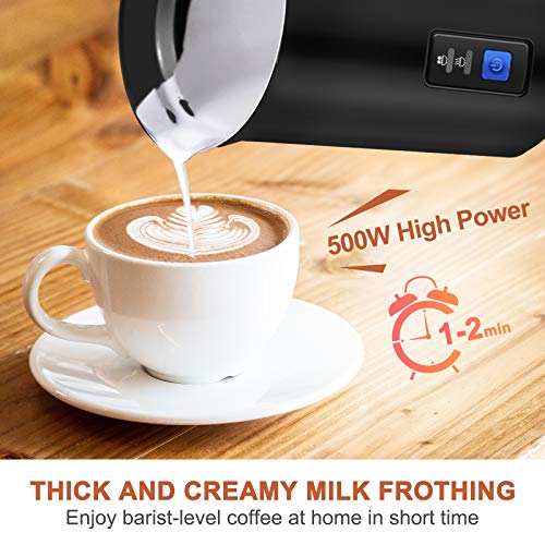 NWOUIIAY Milchaufschäumer 500W Automatischer Elektrischer Milchaufschäumer in Leiser Betrieb Geeignet für kalte und… – Bild 3