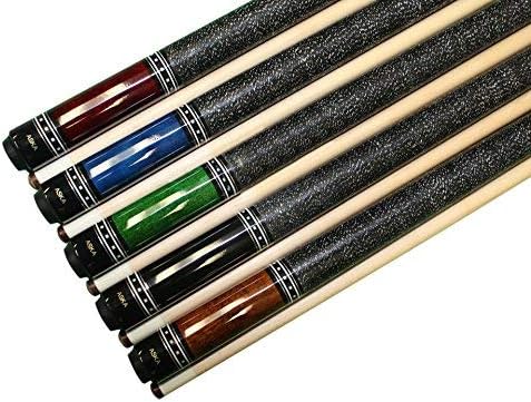 Miniatura 5 de ASKA Juego de 5 palos de taco de piscina de 58 pulgadas, construcción de 2 piezas, junta de 516 x 18, arce canadiense Hard Rock, punta pegada dura