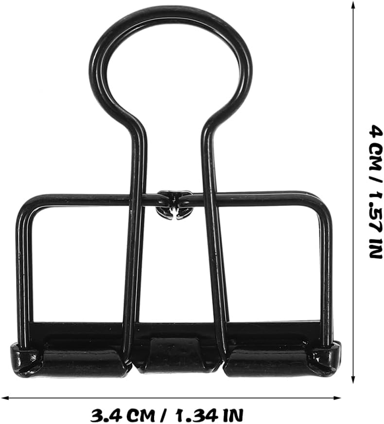 Binder Clips Small 1.57X1.33X0.98 inch Metal Paper Clamps 10 Pack Office Document Clips for Paperwork Notes Files Business Cards Home Office Organization image 3