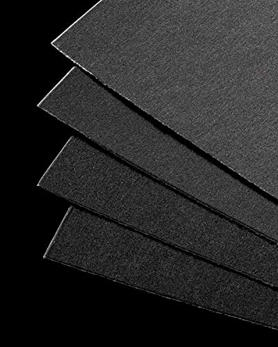 UART Sanded Dark Pastel Paper Sheets for Pastel, Colored Pencil & Charcoal, Trial Pack, 5 Grits, 6\" x 11\"