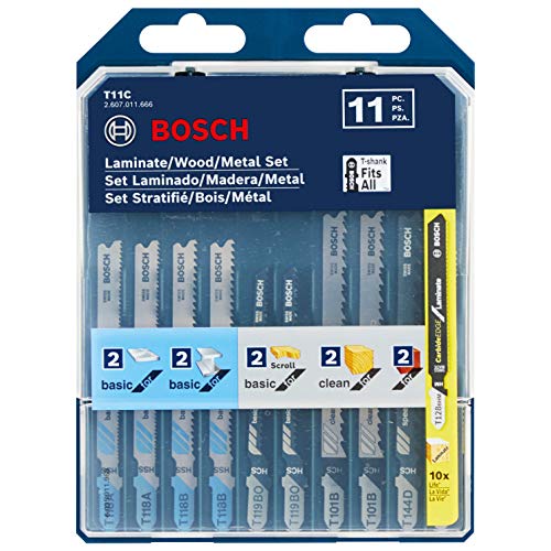Image of Bosch T11C 11 pc. Laminate /Wood /Metal T-Shank Jig Saw Blade Set