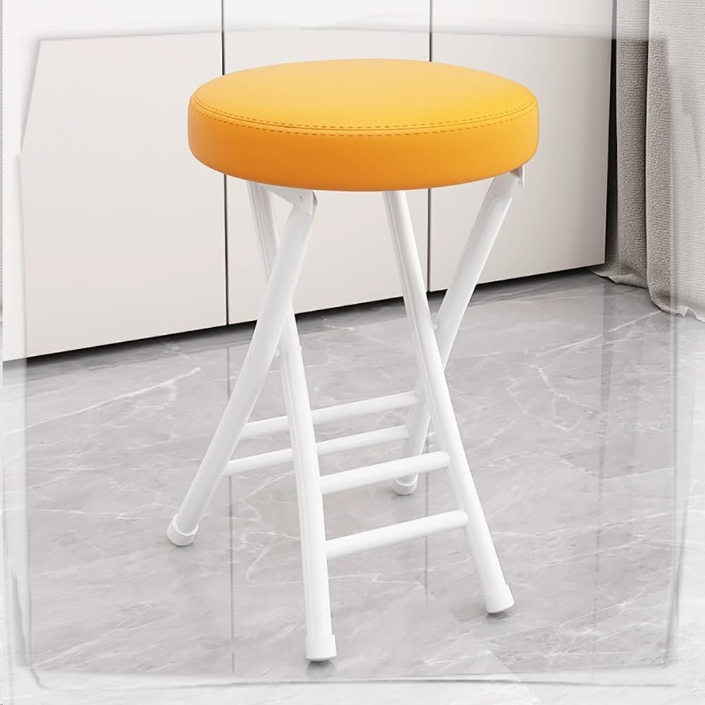 Tabouret de bar pliable orange gain de place pour comptoir de cuisine