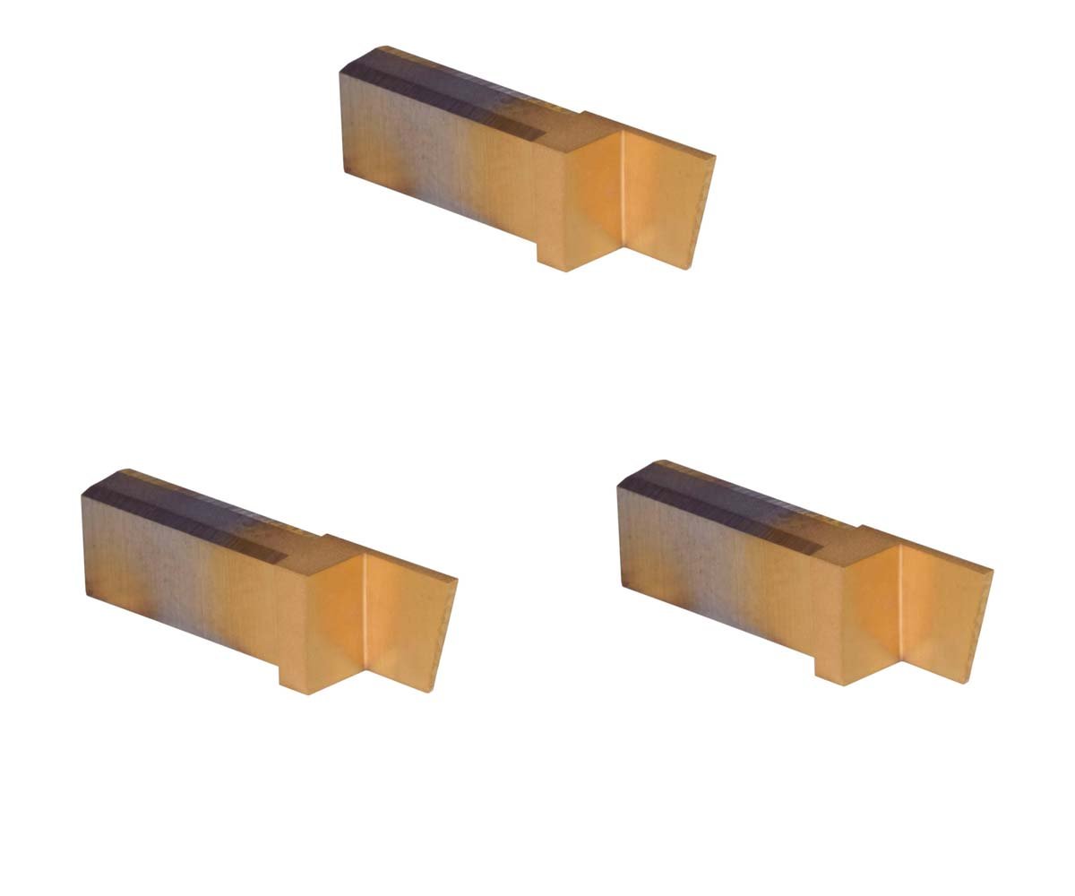 THINBIT 3 Pack LGPT025D5R7LC 'L' Series, TiN Coated Carbide, Parting Insert for Stainless Steel Without Interrupted Cuts
