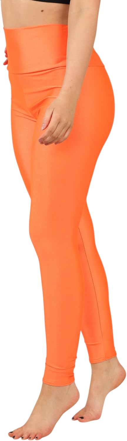 Loxdonz Women's Shiny Leggings High Waist Neon Leggings Disco Pants Yoga Sports Legging Tights - Image 3