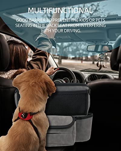 Xrc Car Handbag Holder For Front Seat, Large Capacity Net Pocket Durable Leather Seat Back Automotive Consoles & Organizers For Purse Or Bag Between Seats, Pack Of 1(Grey) #TOP2