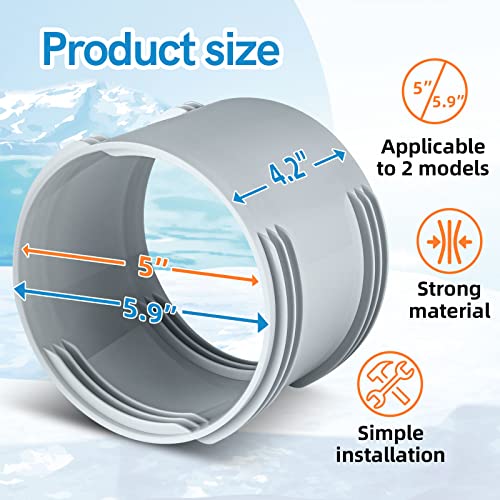 Jin&Bao Portable Air Conditioner Exhaust Hose Connector, Universal Fit For 5.1"(5") & 6"(5.9") Hoses, Compatible With Clockwise And Anti-Clockwise Threads Hose #TOP1
