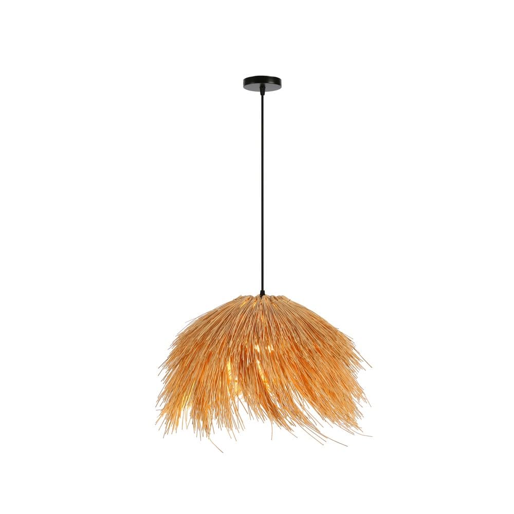 IMMAX BOHO NATURALEZA designerska lampa wisząca, dł. 55 cm. E27, naturalny rattan