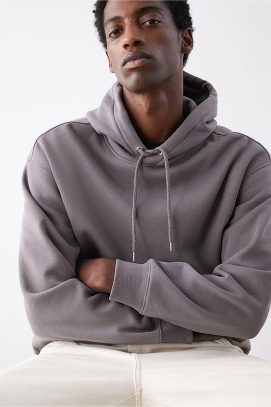 Image of Casual Fleece Hoodie Sweatshirt Solid Hooded Collar Drawstring Long Sleeve Pullover for Men & Women