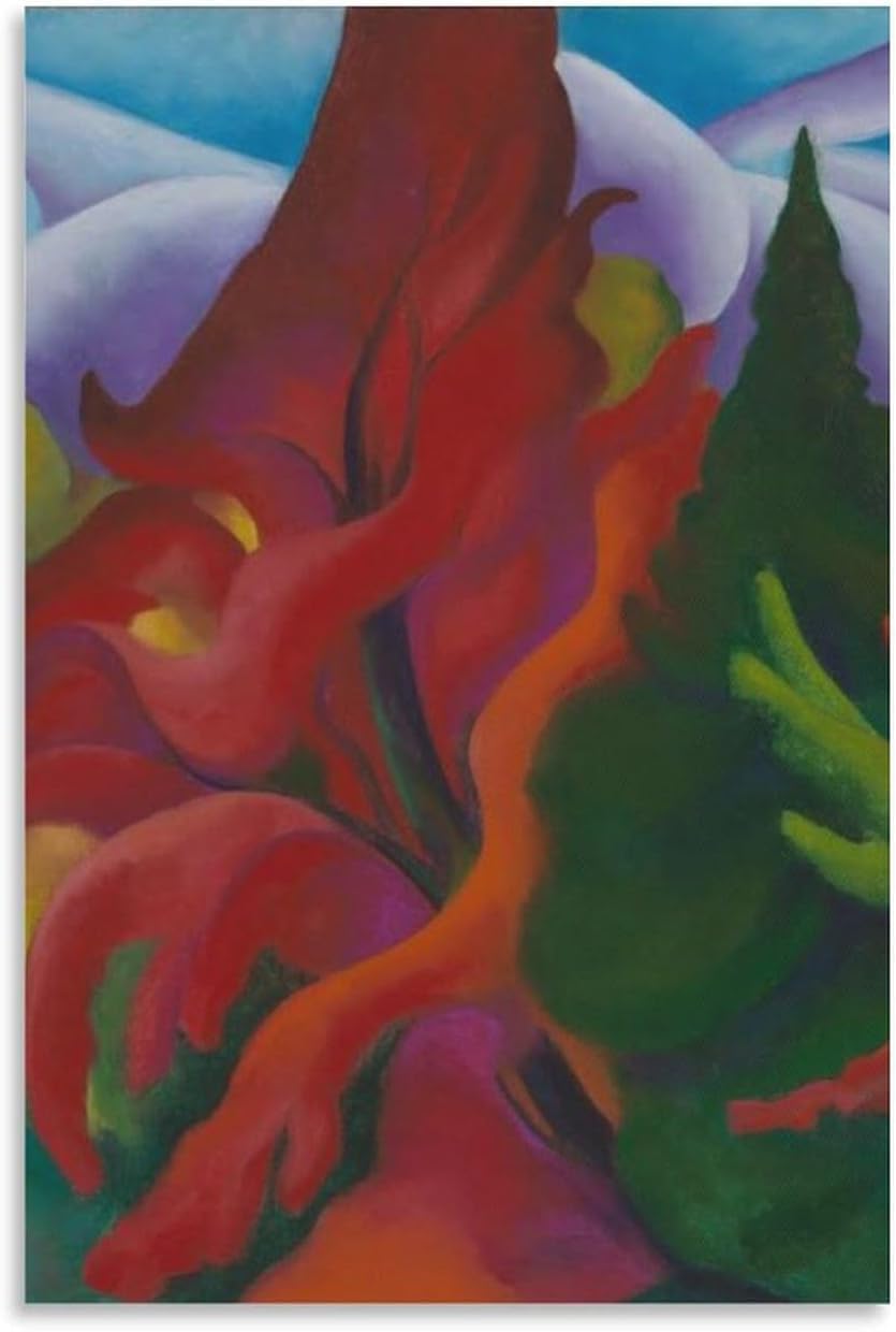 Rikin Liuff Georgia O'Keeffe Poster and Prints Georgia O'Keeffe Trees in Autumn Canvas Wall Art Aesthetic Painting for Home Wall Decor Picture 40x55cm Frameless