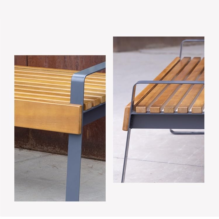 Banc Exterieur Jardin Banc de Parc extérieur, Tabouret en Fer, Long Banc Loisirs Bois Massif, siège Paysage Jardin, carré for Centre Commercial Banc Extérieur