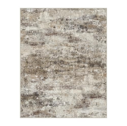 Image of BEIMO Area Rugs 8x10 for Living Room Bedroom, Modern Abstract Machine Washable Rug, Large Soft Low Pile Floor Carpet with Non Slip Backing for Dining Room, Beige /Brown
