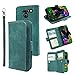 Furiet Compatible with LG G8 ThinQ Wallet Case Wrist Strap Lanyard Leather Flip Card Holder Stand Cell Accessories Folio Phone Cover for LGG8 Thin Q G 8 LG8 G8thinq LGG8thinq 8G Women Men Green